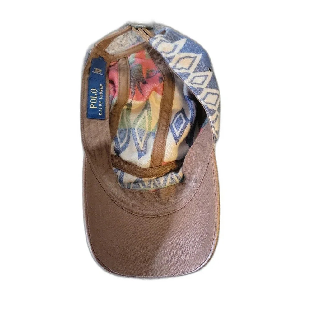POLO RALPH LAUREN Beacon Sportsman Hat Leather Aztec Southwestern Serape - Picture 6 of 10